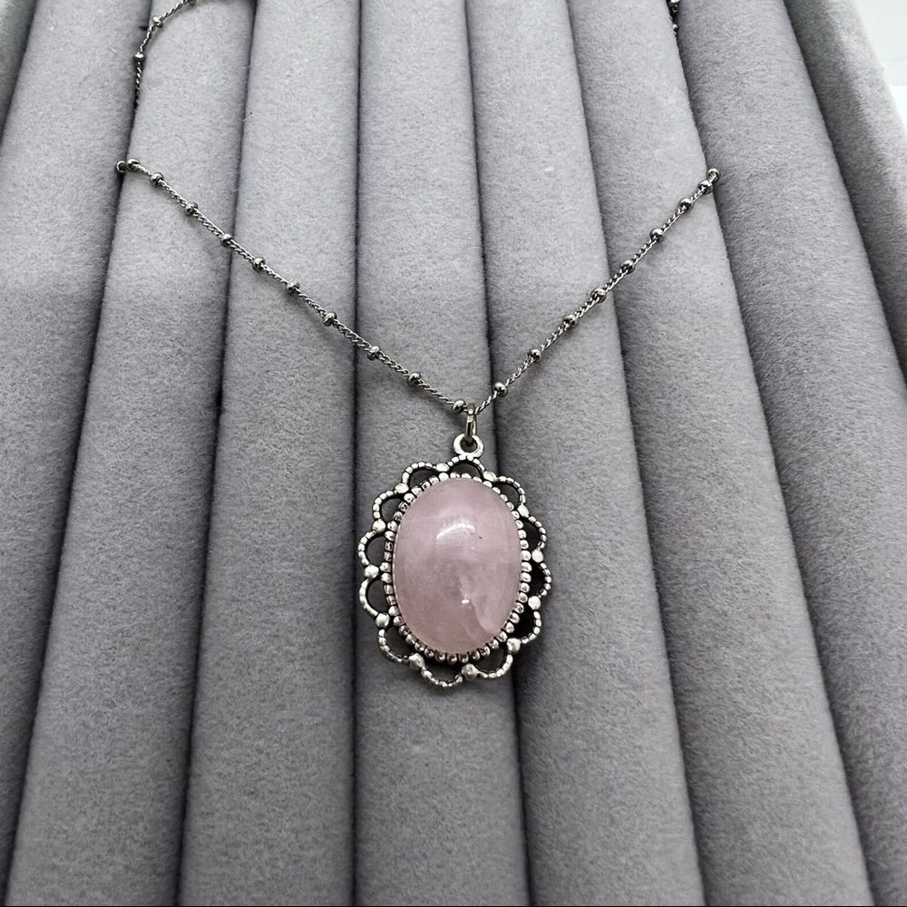 Anne Koplik designs. Rose Quartz Pendant Necklace